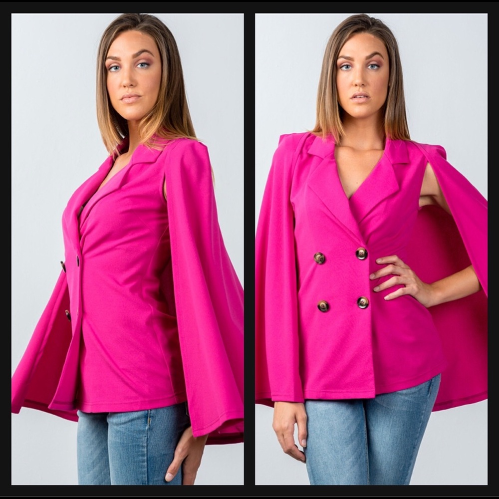 🆕 Double Breasted Cape Blazer - Picture 5 of 6